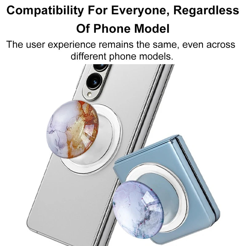 Magnetic Phone Grip Stand for iPhone & Samsung - Foldable Magnetic Holder