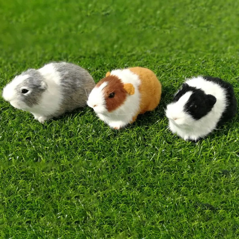 Lifelike Hamster Guinea Pig Animal Figurine - Soft Faux Fur Home Decor Gift