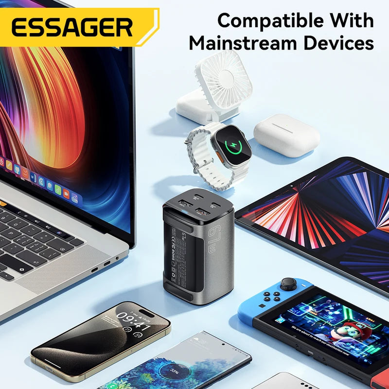 67W USB C GaN Charger Fast Charging for MacBook, Samsung, iPhone, Laptop