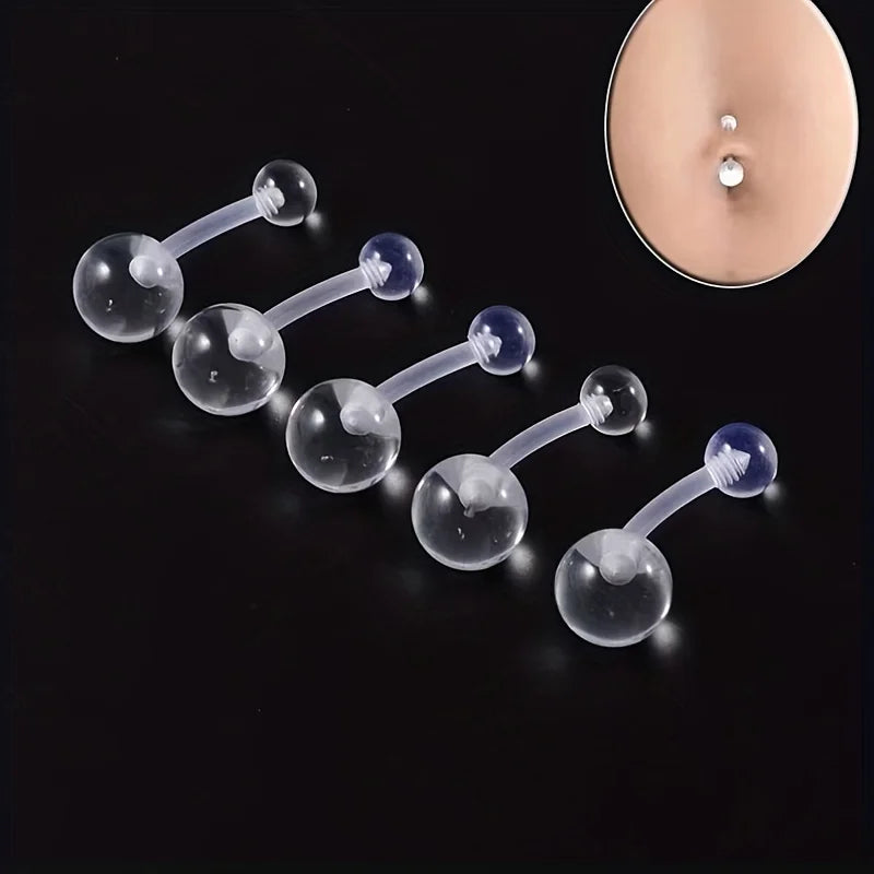 Assorted Body Piercing Jewelry Set - Acrylic Nipple, Eyebrow, Lip, Nose Rings