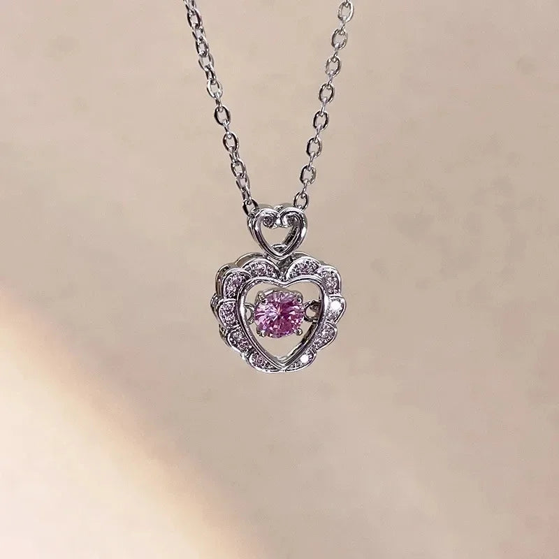 Elegant Heart-Shaped Necklace for Women with Crystal Pendant - Romantic Jewelry Gift