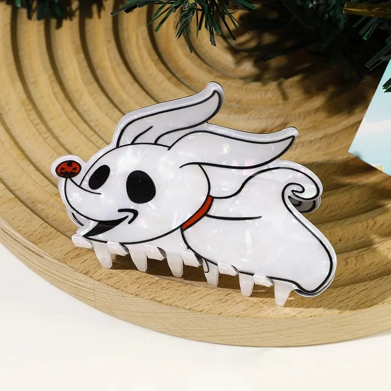 Halloween Pumpkin Ghost Dog Hair Clip - Updo & Festival Party Accessory