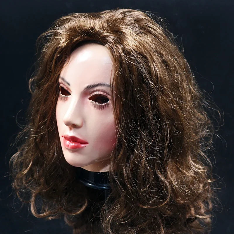 Realistic Latex Mask for Cosplay Halloween Female Woman Face Crossdressing Transgender