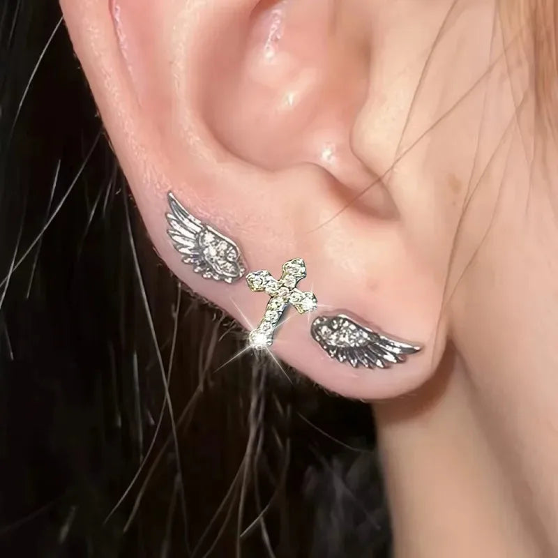 Metal Ear Studs Cone Star Pendant Earrings for Women - Jewelry Set