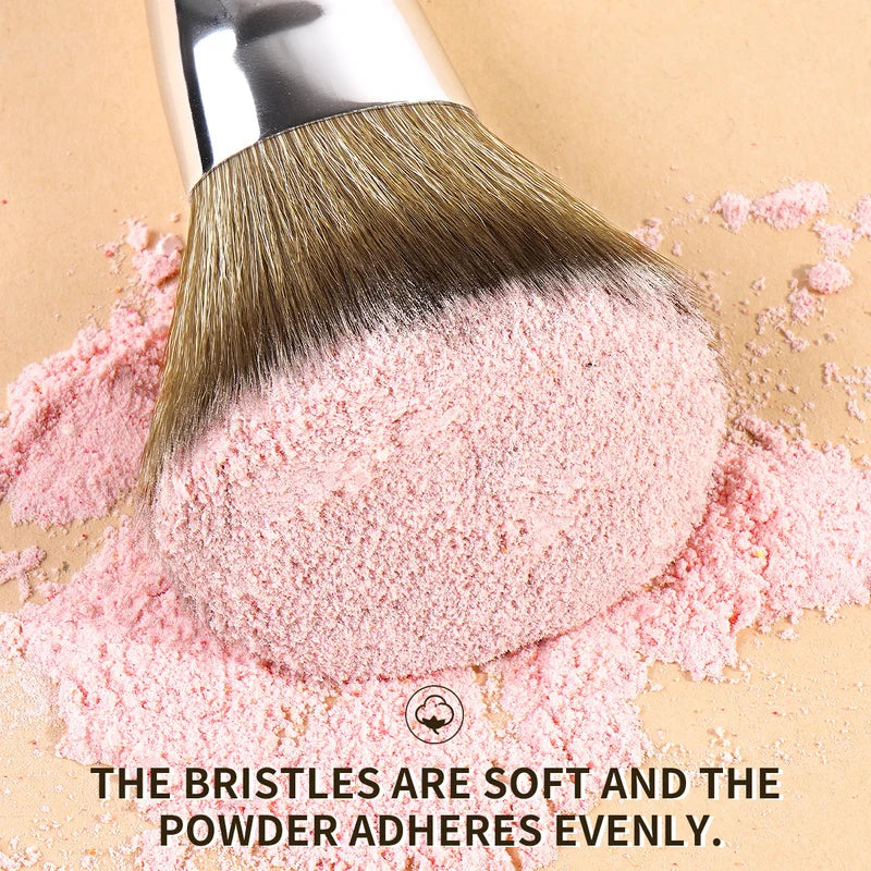 Large Slanted Powder Brush for Mineral Makeup Blending - Soft Synthetic Hair