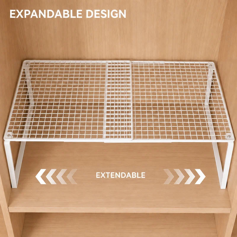 Stackable Telescopic Closet Shelf Organizer - Adjustable Wardrobe Divider