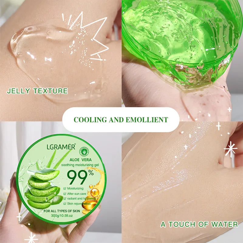 Moisturizing Aloe Vera Gel for Face - Deep Nourishing, Non-Sticky Skin Care, 300g