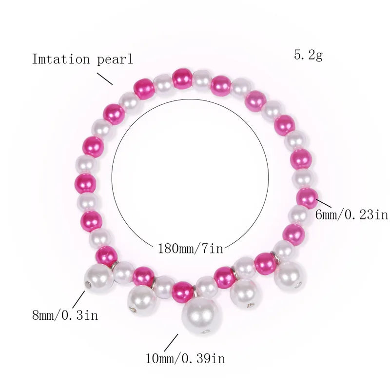 Anime Ladybug & Cat Noir Awakening Bracelet Pink Pearls for Women Jewelry Gift