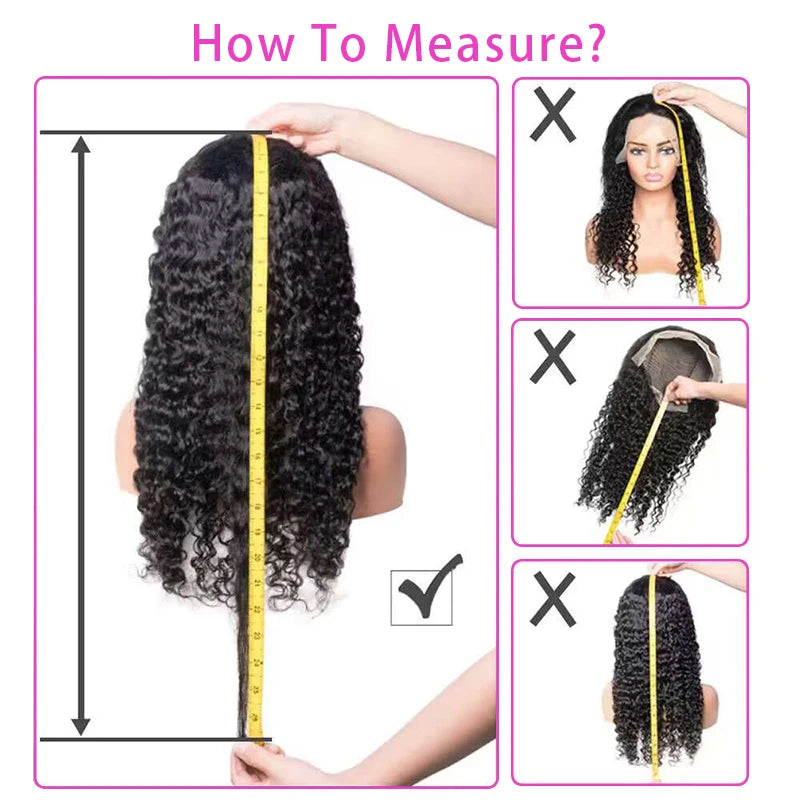 Deep Wave 13x4/6 Lace Frontal Human Hair Wig 200 Density Water Curly for Women