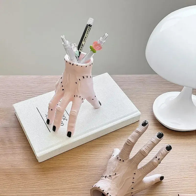 Halloween Palm Hand Ornament Garden Decor with Potted Basin - Scary Fleshy Storage