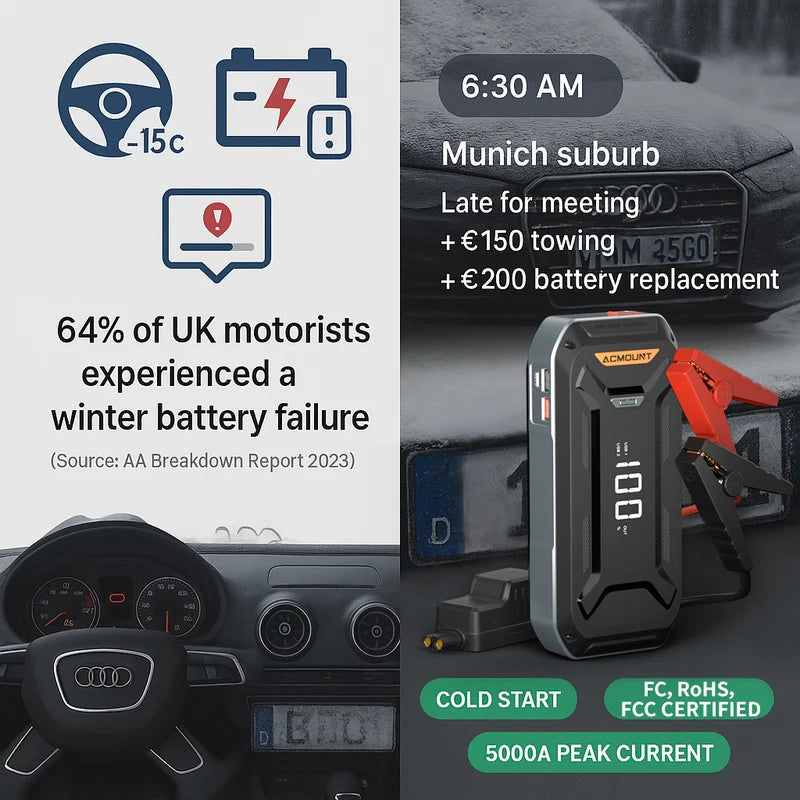 5000A Car Jump Starter Portable Battery Booster for 12V Gasoline & Diesel Vehicles