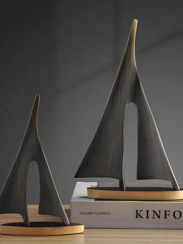 2-Piece Resin Sailboat Tabletop Decor for Living Room & Bedroom