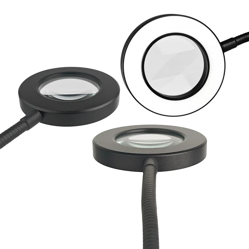 Magnifying Glass with Light - 5X LED Clip-On Lamp for Reading Crafts DIY