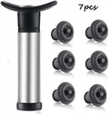 Vacuum Wine Saver Set with Pump and Reusable Stoppers - Stainless Steel Preservation Kit
