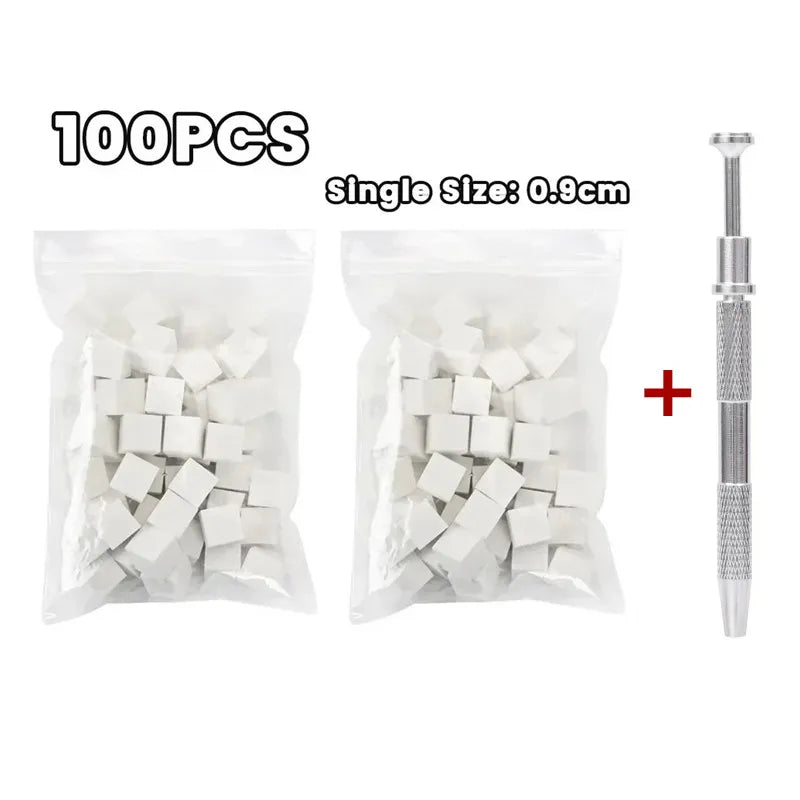 Mini Square Nail Art Sponge Set with Metal Claw Grabber - Manicure Tools