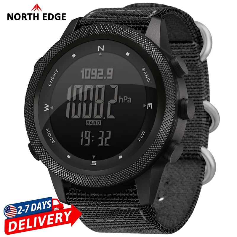 Men's Digital Sports Watch with Altimeter Barometer Compass WR50M Outdoor Fitness