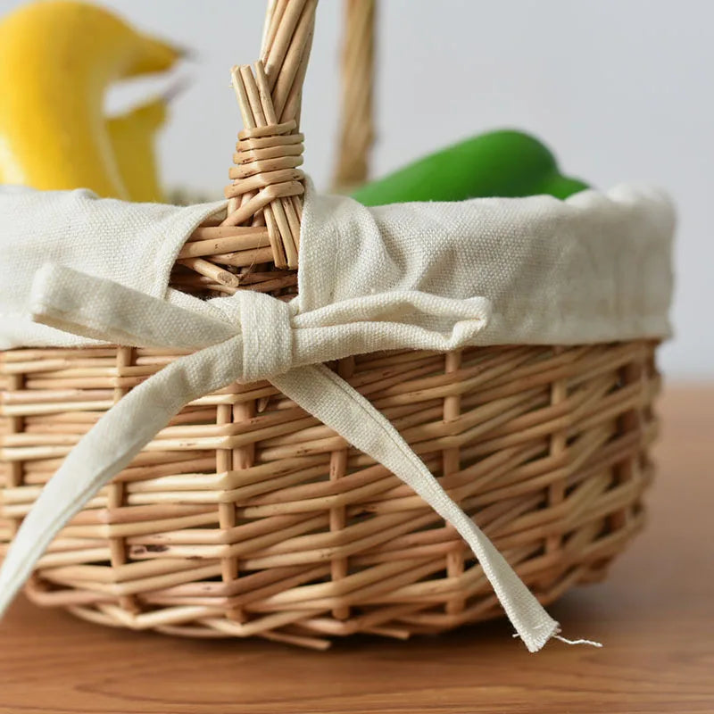 Handmade Willow Easter Basket with Handle for Egg Hunt Home Decor Gift