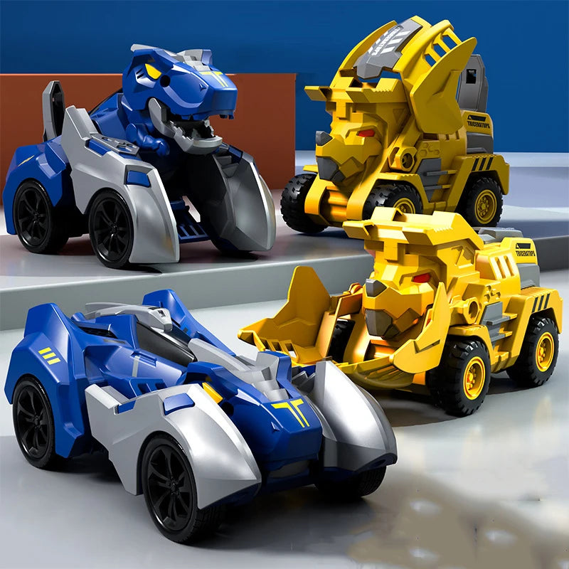 Transforming Dinosaur Car Toy with Inertial Sliding & Robot Features – Kids Gift