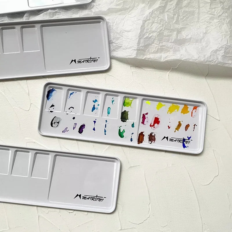 Mini Metal Watercolor & Acrylic Paint Palette - Portable Art Tray