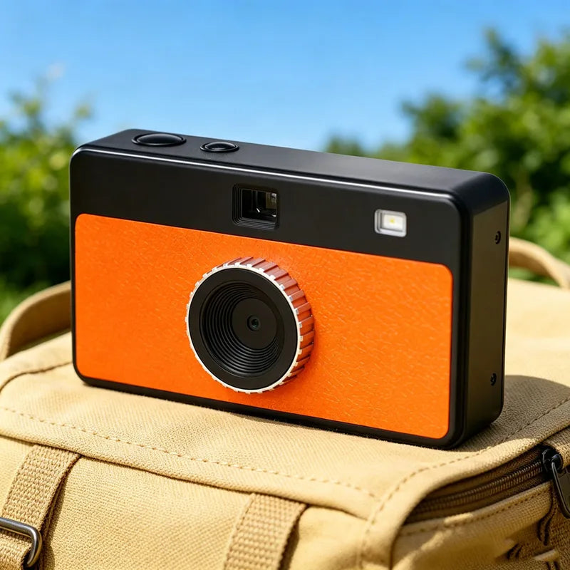 Retro Digital Camera 12MP with Changeable Filters, Compact, USB-C