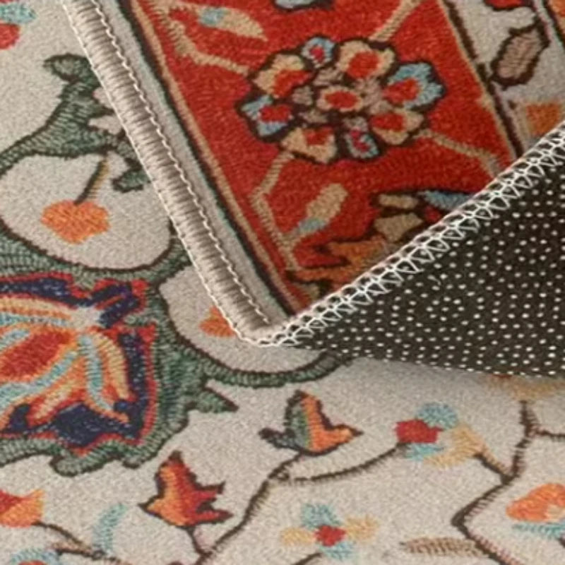 Large Retro Style Area Rug for Bedroom & Living Room - Washable Non-Slip Floor Mat