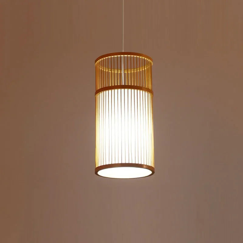 Handmade Bamboo Pendant Light - Chinese Style Hanging Lamp for Dining & Living Rooms
