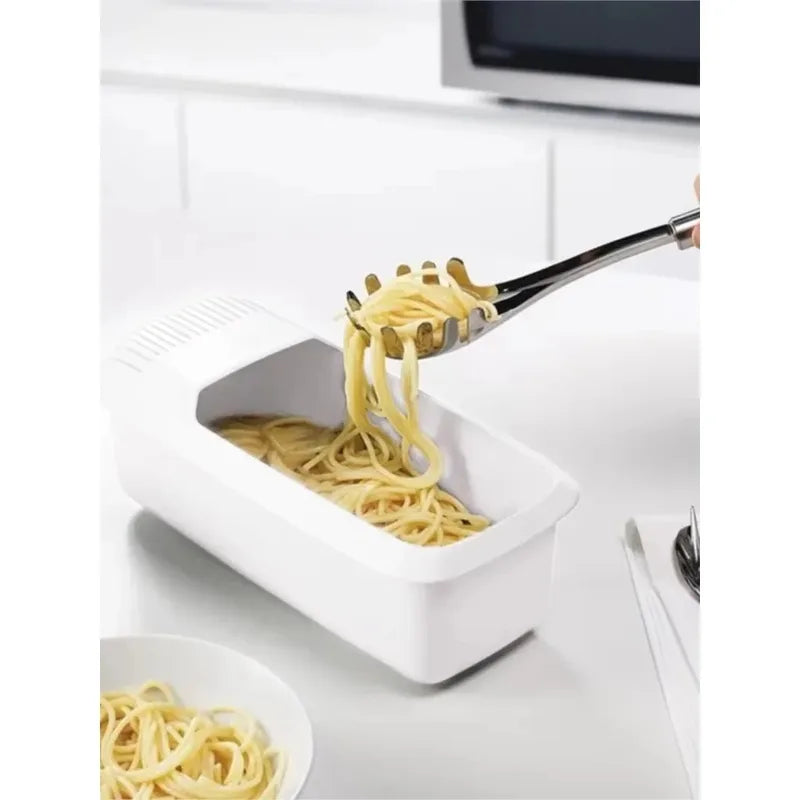 Microwave Pasta Cooker with Strainer Eco-Friendly Plastic Vegetable Steamer Dishwasher Safe Kitchen Accessory