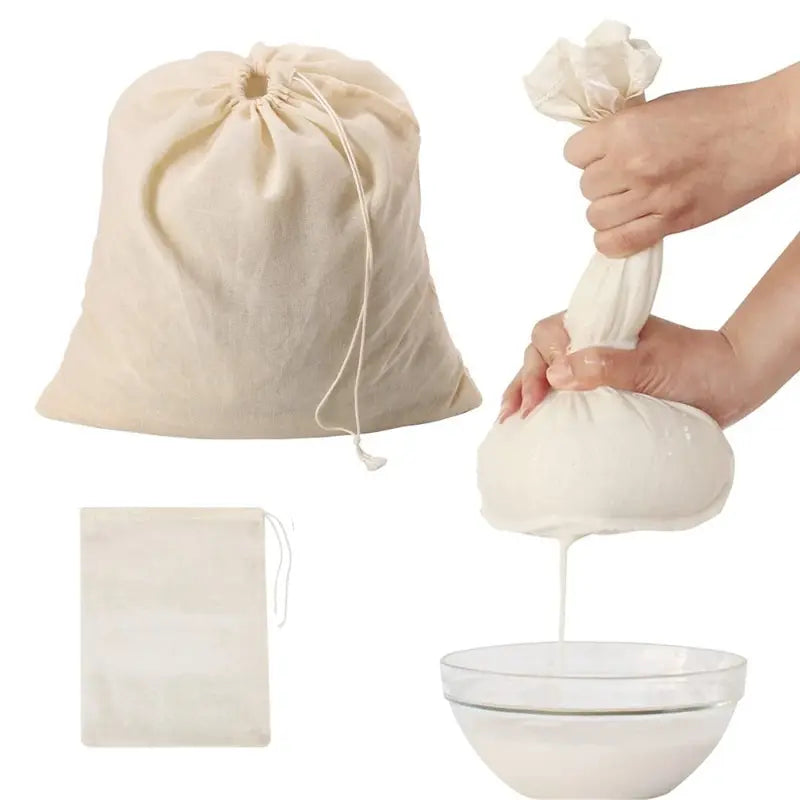 Reusable Cheesecloth Bags for Straining Nut Milk Coffee Tea - Multiple Sizes