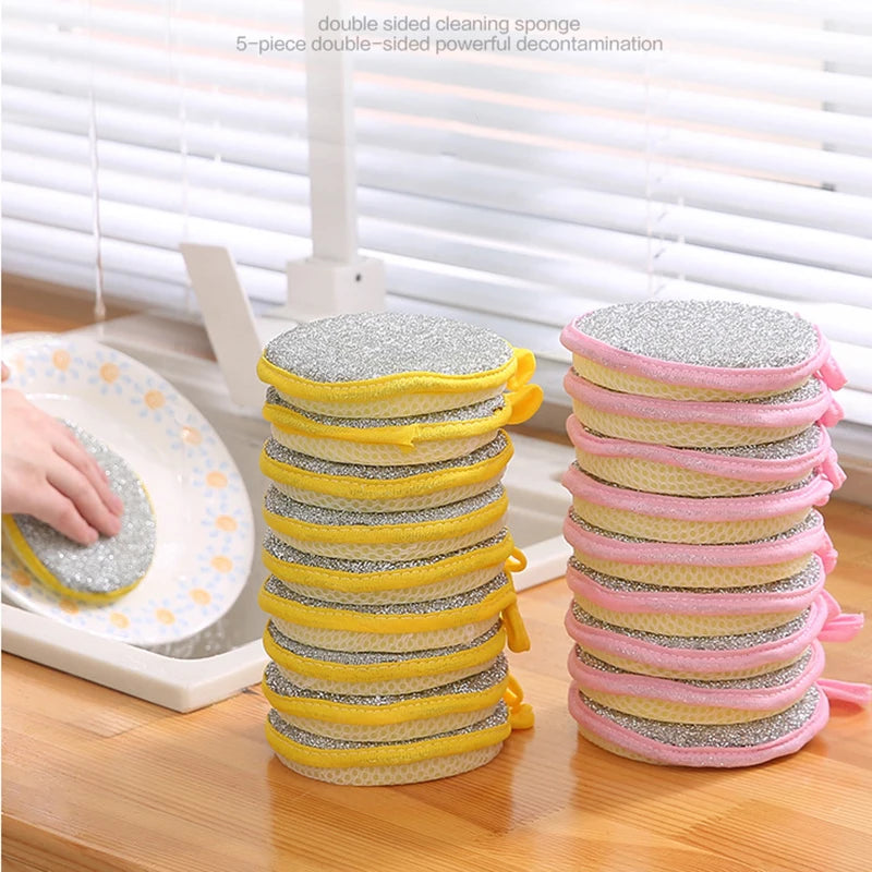 Double-Sided Dishwashing Sponge Set Non-Stick Oil Remover Kitchen Cleaning Tool