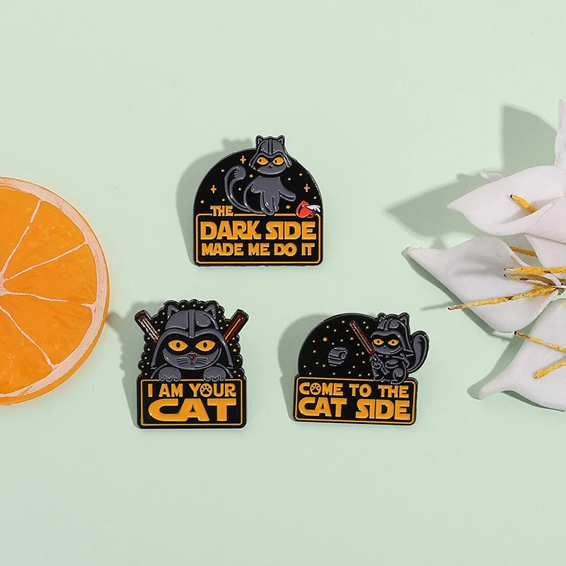 Come To The Cat Side Enamel Pin - Sci-Fi Animal Brooch Gift for Cat Lovers