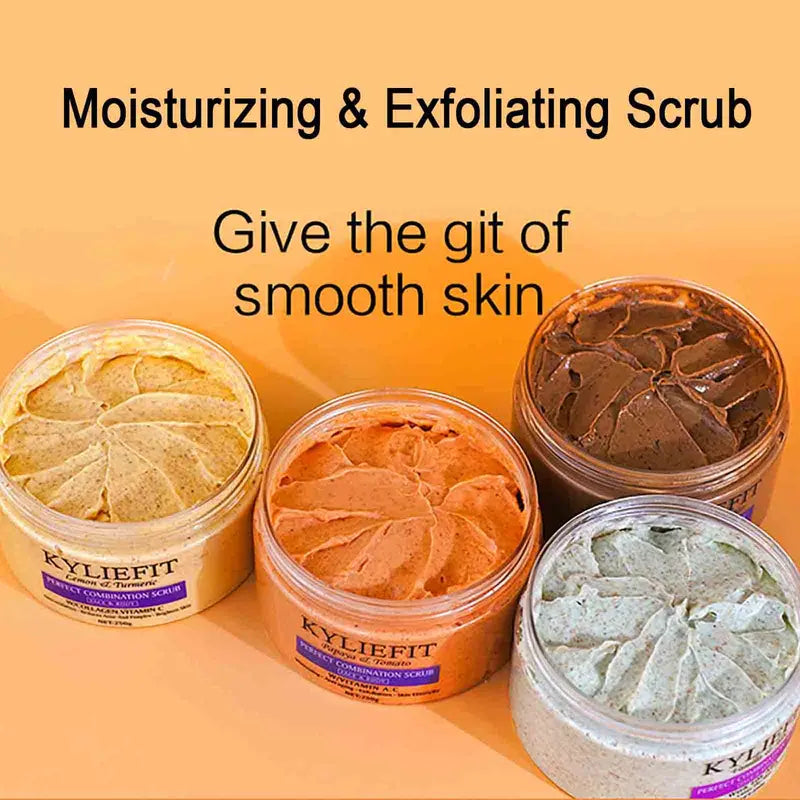 Natural Body & Face Scrub Set - Moisturizing Exfoliating Brightening 250ml