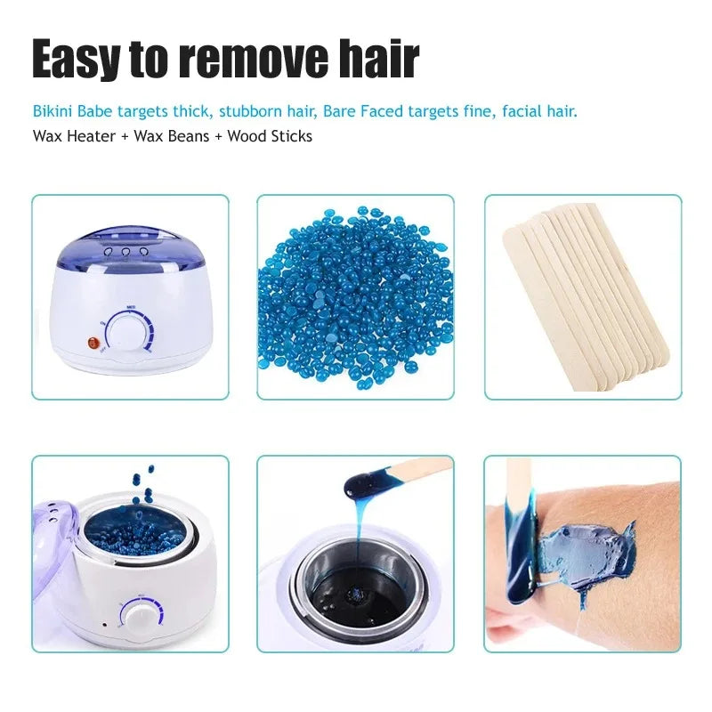 200ml Hair Removal Wax Heater Kit with Multiple Colors - Fast Melting & Temperature Control