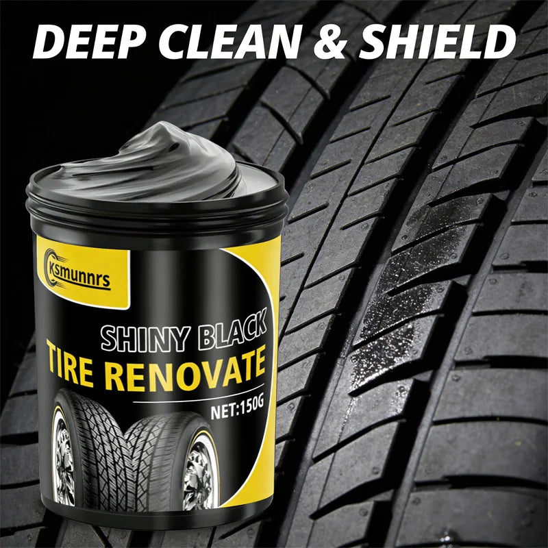 Black Renovation Car Wax for Interior & Tire Plastic - Shine & Protect