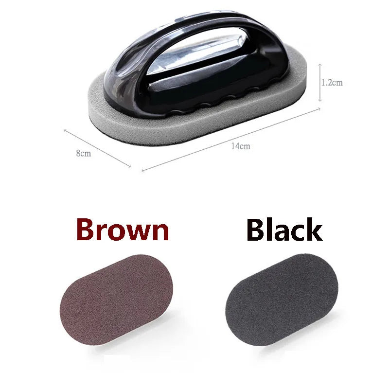 Magic Emery Sponge Brush with Handle - Reusable Kitchen & Pot Cleaner