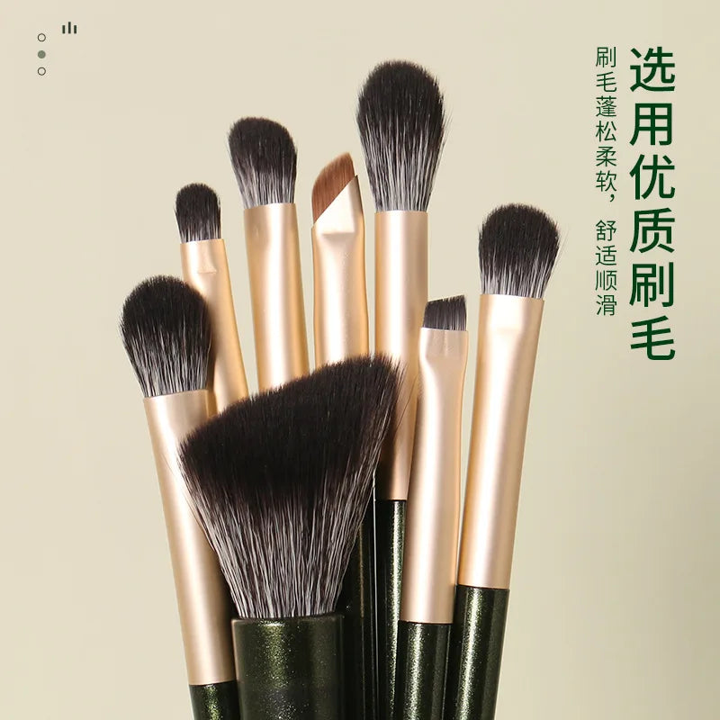 8Pcs Makeup Brush Set - Contouring Blending Eye Brushes for Face & Eyes
