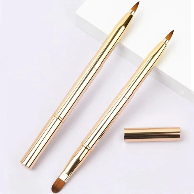Retractable Lip Brush Dual-Use Lipstick & Eyeshadow Makeup Tool with Cap