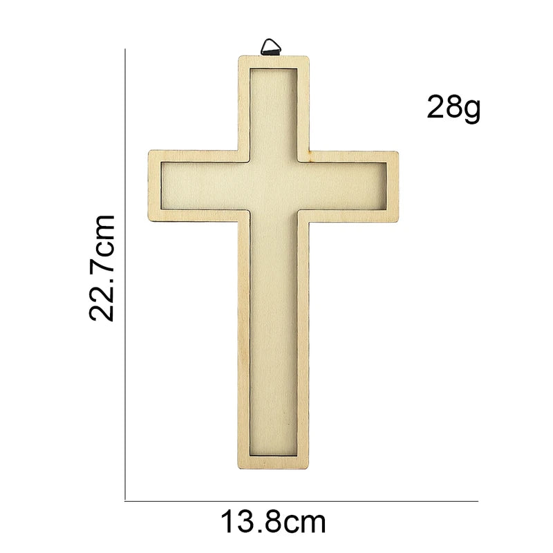 Wall-Mounted Wooden Cross Decor for Church Altar and Home