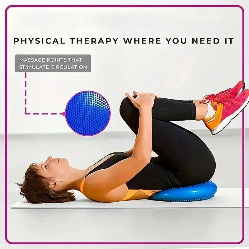 Balance Pad Yoga Cushion Balance Trainer with Inflatable Ball & Anti-Burst Design