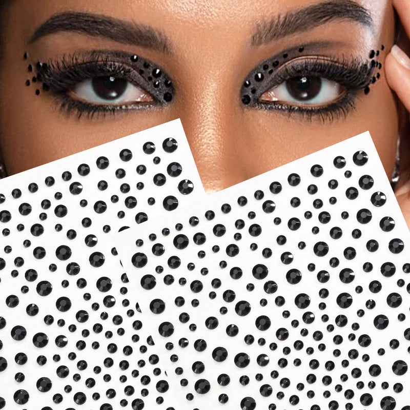 Face Gem Makeup Stickers 3D Rhinestone Self-Adhesive Eye Decor Kit