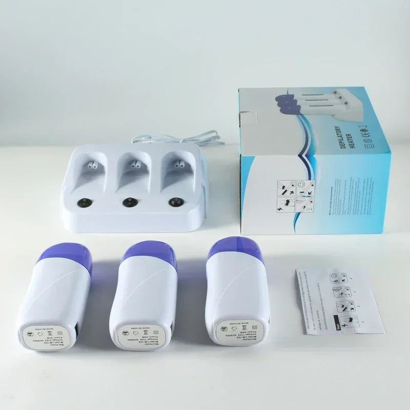 3-in-1 Wax Heater & Depilatory Machine with Refillable Cartridges - Skin Care