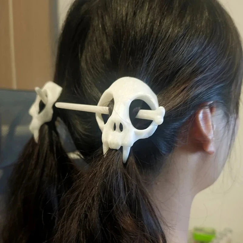 Ghost Skull Hair Stick Skeleton Hairpin Gothic Luminous Halloween Accessory