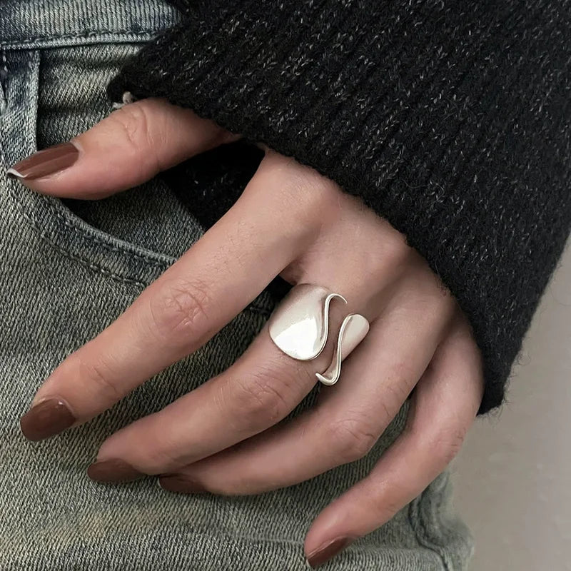 925 Sterling Silver Open Ring for Women Men Minimalist Handmade Jewelry