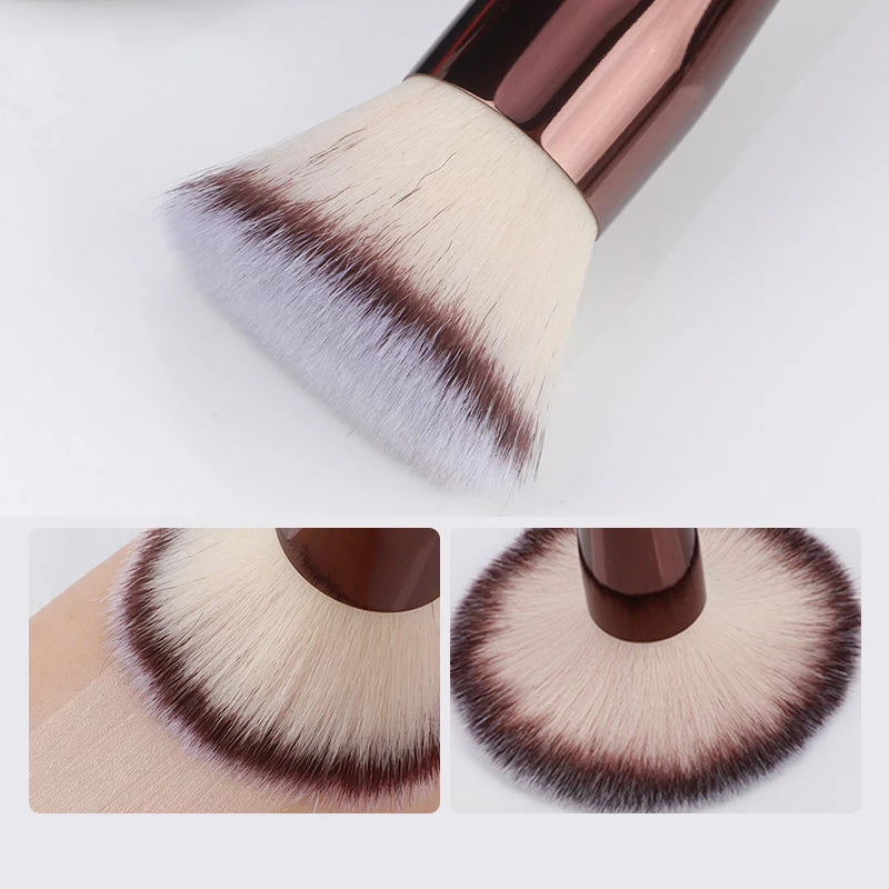 Triple-Head Makeup Brush Set with Soft Bristles - Foundation, Blush & BB Cream Tools