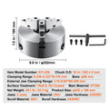Self-Centering 3-Jaw Lathe Chuck 160mm/200mm/250mm for Metal & Wood Machining