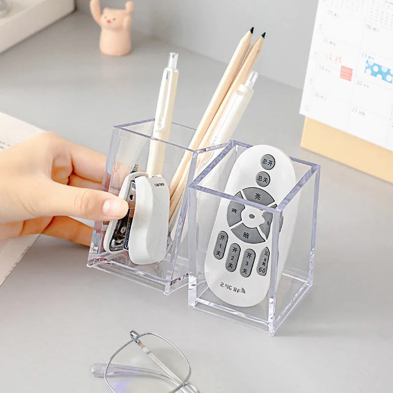 Acrylic Makeup Brush Storage Box with Lid - Transparent Cosmetic Organizer for Beauty Tools