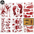 Halloween Wall Door & Window Stickers Blood Handprint Skull Scene Decor Horror Props