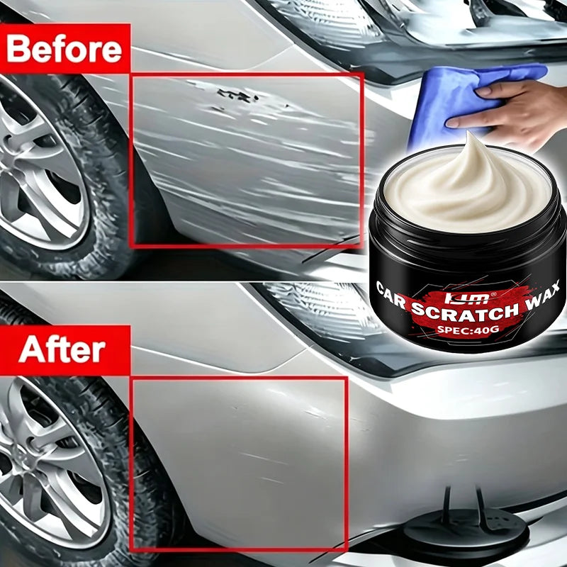 Car Scratch Repair Wax Paste with Sponge Applicator 40g - Body Paint & Polishing
