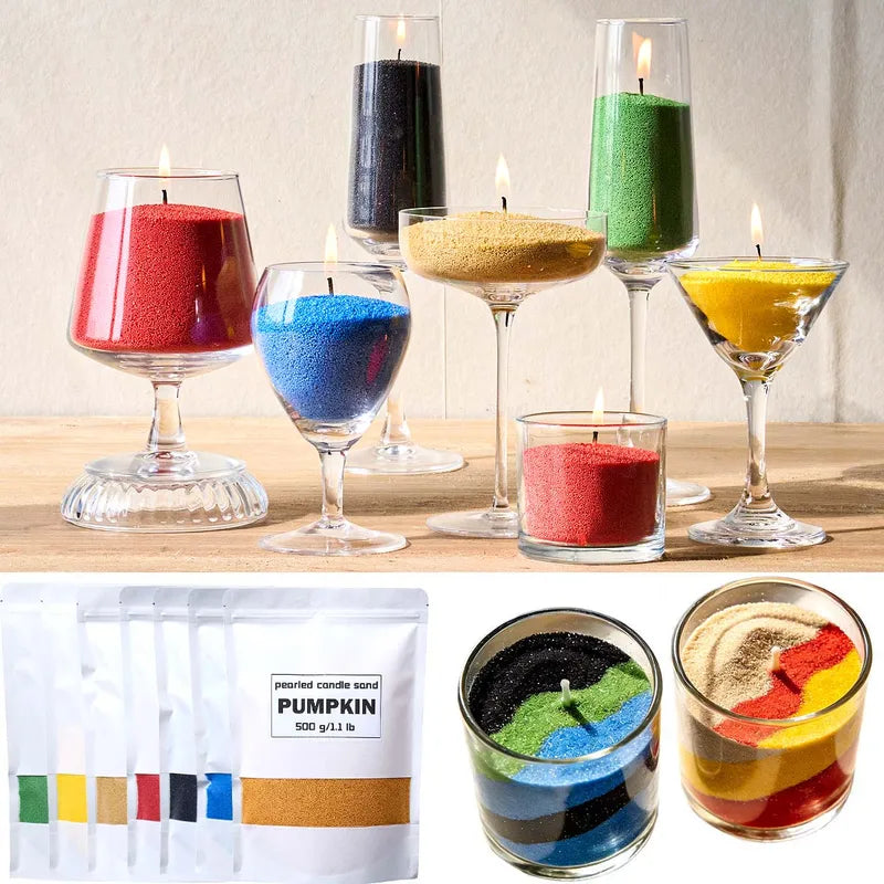 Colorful Granular Wax for Candle Making Sand Painting DIY Materials 500g