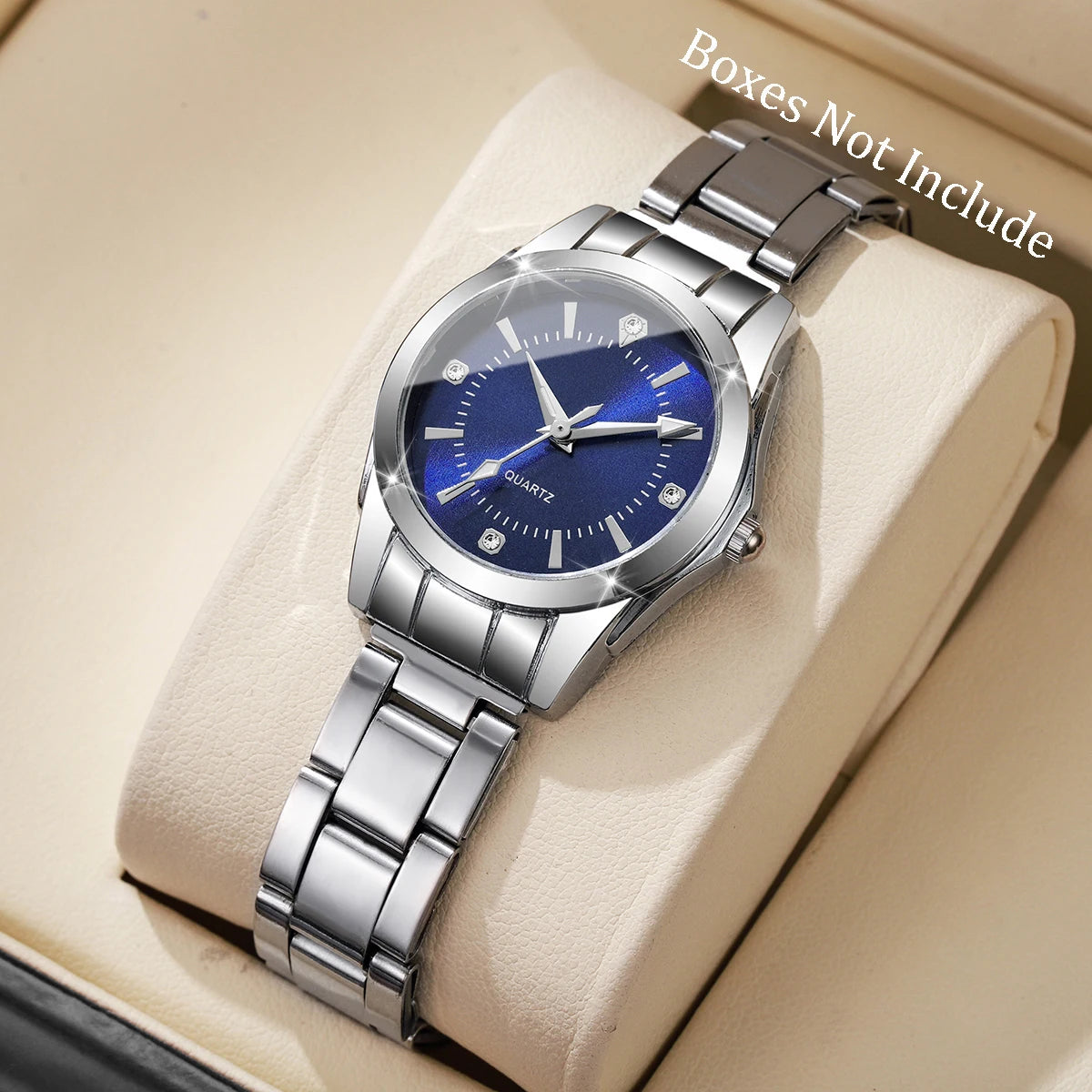 Fashion Women’s Rhinestone Quartz Wrist Watch - Casual Elegant Ladies Clock