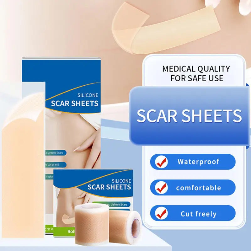Silicone Scar Removal Strips - Reusable Skin Healing Tape for Surgery Burn Acne